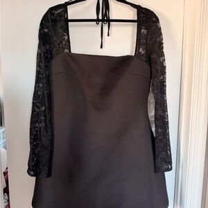 Fashion Nova Black Lace Sleeve Dress